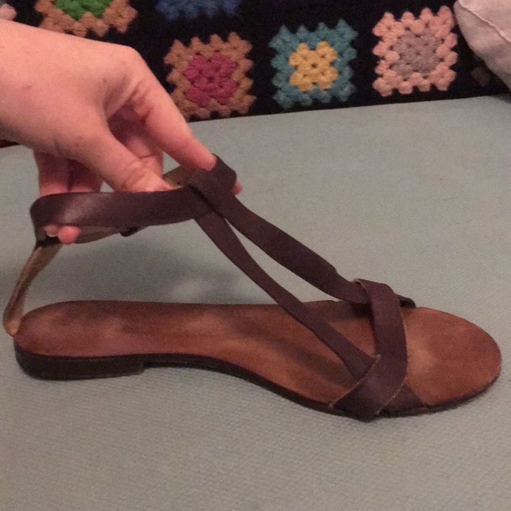 Lanvin brown leather sandals.